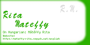 rita mateffy business card