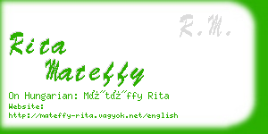 rita mateffy business card